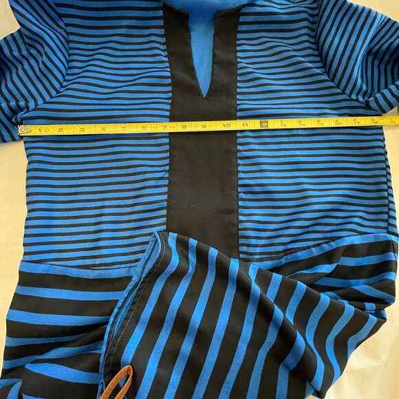 JEAN AIROLDI Tunic,  SIZE XS, Blue and black stripes Aesthetic colorblock - Picture 5 of 7